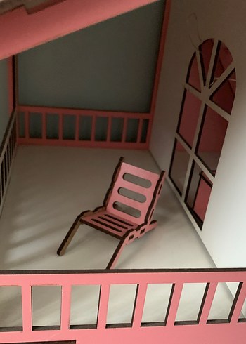 Pembe Ahşap Oyuncak Ev - Görsel 3