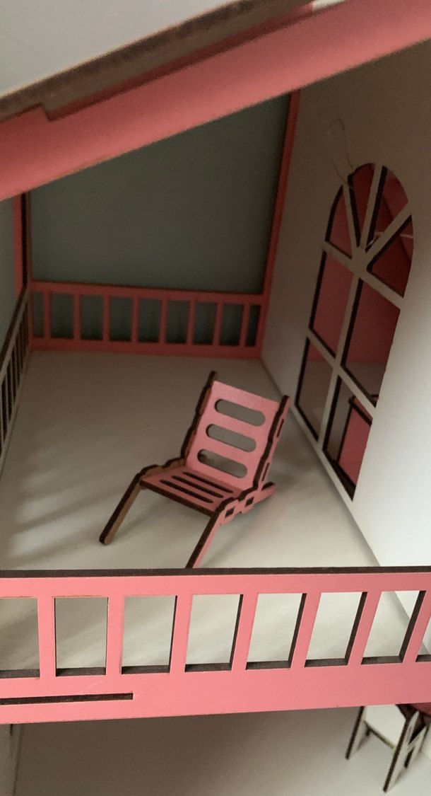 Pembe Ahşap Oyuncak Ev - Görsel 3