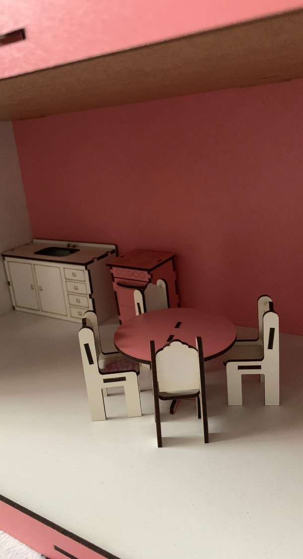 Pembe Ahşap Oyuncak Ev - Görsel 2