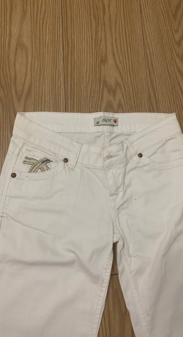 Kadın Beyaz Kot Pantolon - Görsel 2