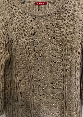 Kadın Kahverengi Triko Kazak - Görsel 2