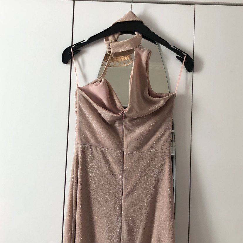 Pudra Pembe Uzun Abiye Elbise - Görsel 5