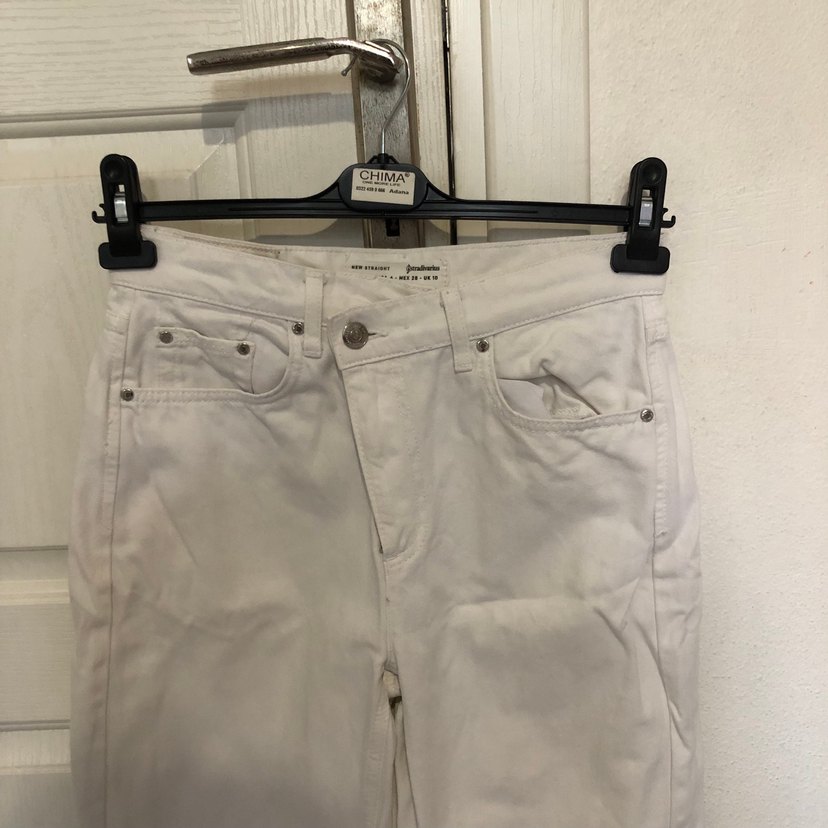 Stradivarius Beyaz Kot Pantolon - Görsel 2