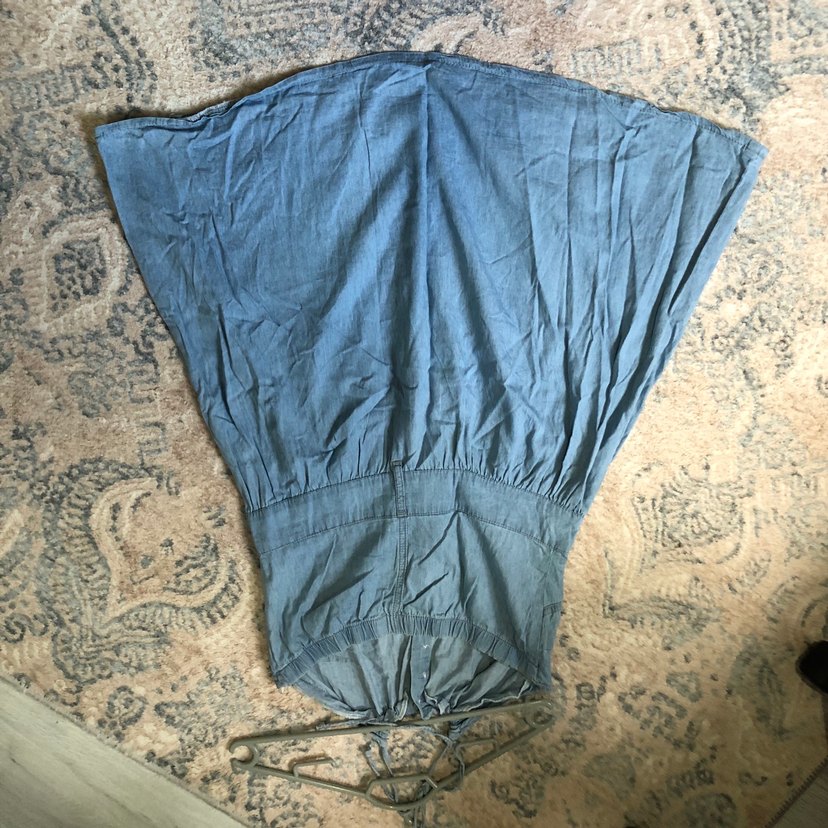 Düğmeli Mavi Midi Kot Elbise - Görsel 3