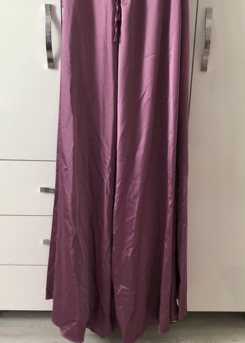 Mor Drapeli Uzun Abiye Elbise - Görsel 5