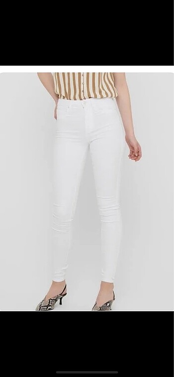 Only beyaz likralı denim