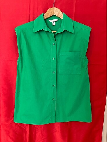 H&M vatkalı poplin gömlek