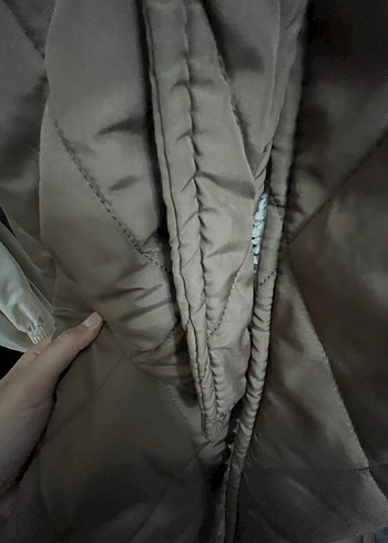 Kemerli Uzun Kahverengi Kadın Kışlık Mont - Görsel 3