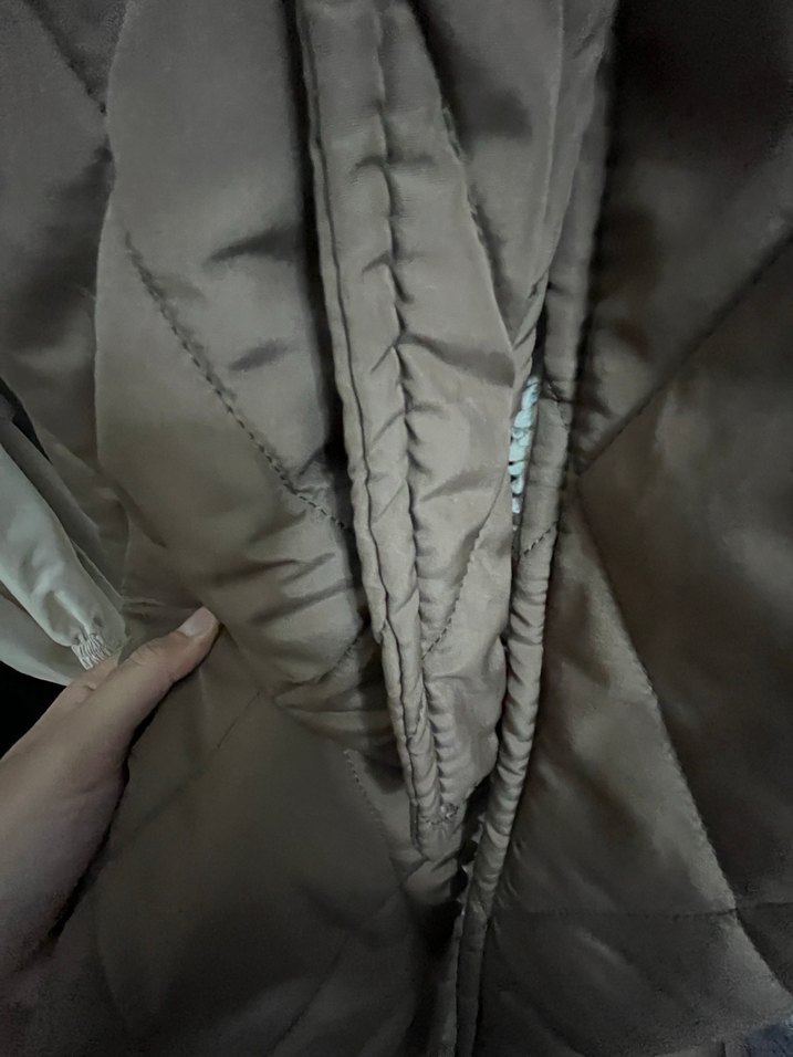 Kemerli Uzun Kahverengi Kadın Kışlık Mont - Görsel 3