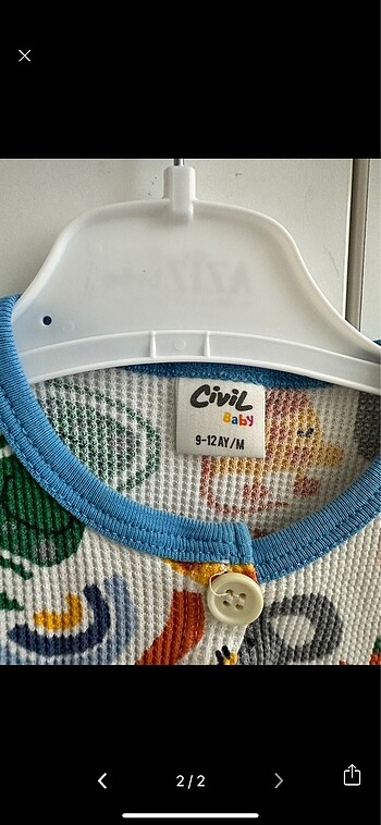 Civil Kız-erkek renkli 9-12 aylık tulum