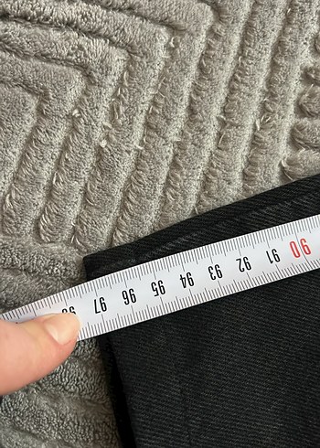 Siyah Midi Boy Düğmeli Kadın Kot Pantolon - Görsel 2