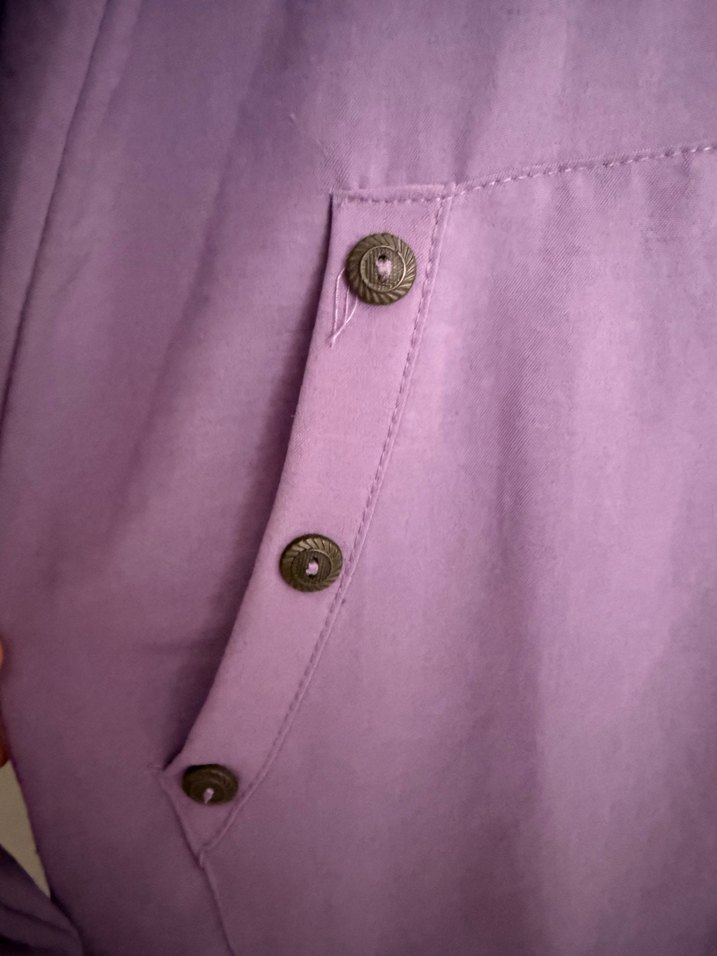 Uzun Mor Kapüşonlu Kadın kap - Görsel 4