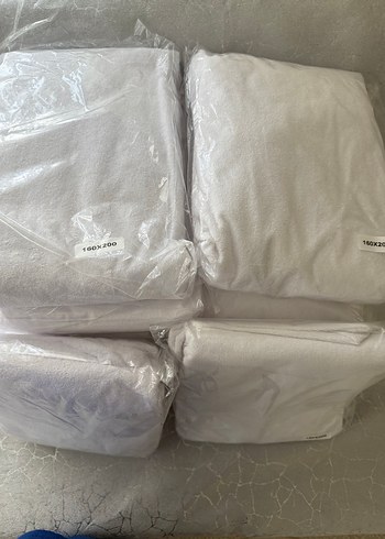 Beyaz Gri Yatak Koruyucu 160x200 cm - Görsel 2