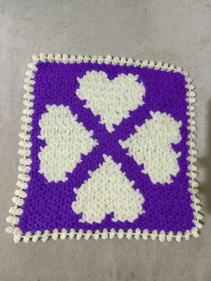 Mor ve Beyaz Kalp Desenli Banyo lifi - Görsel 2