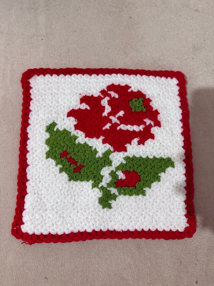 Kırmızı Gül Desenli Renkli Banyo lifi - Görsel 2