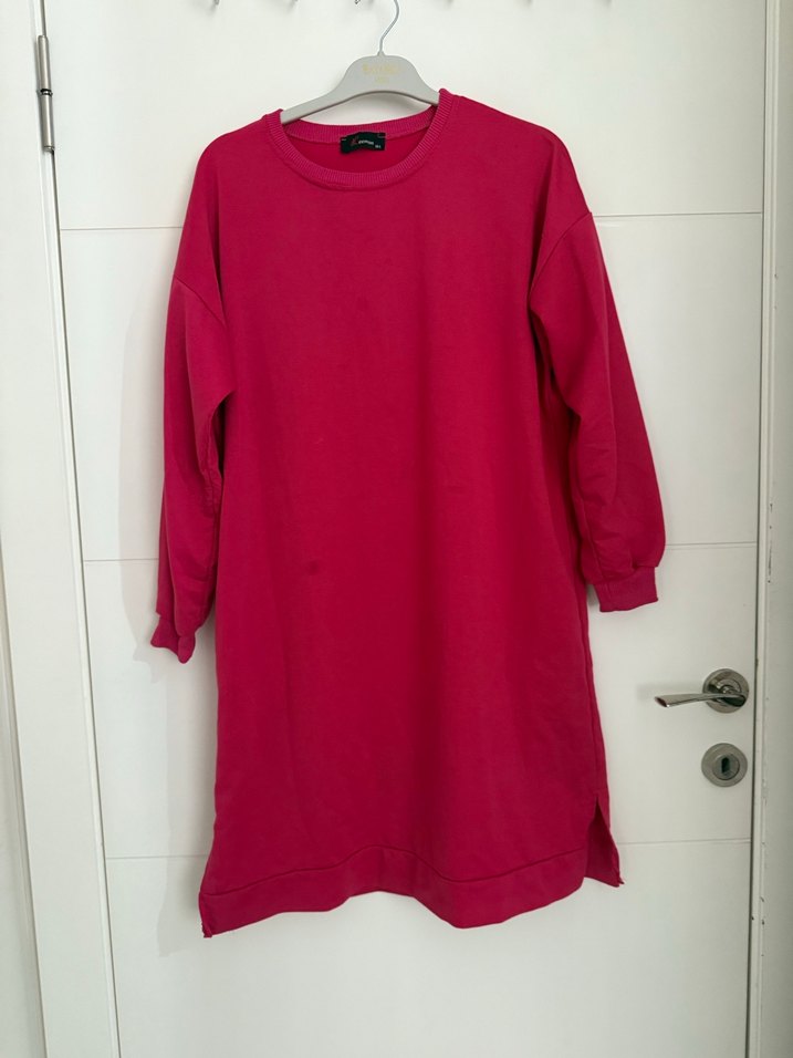 Pembe Uzun Kollu Salaş Tunik - Görsel 2