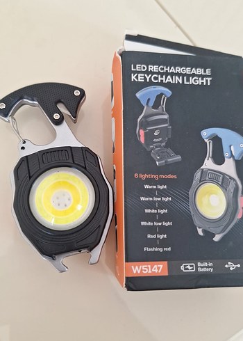 LED Şarjlı Anahtarlık Işığı Siyah