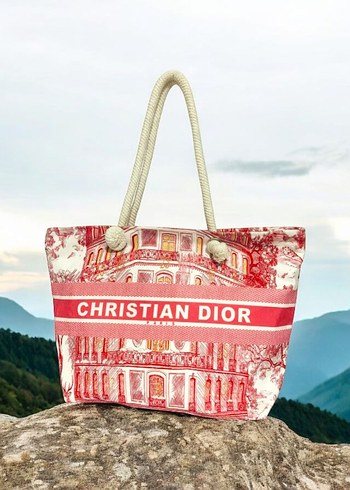 Prada Siyah Pamuklu Fermuarlı Plaj Çantası - Görsel 2