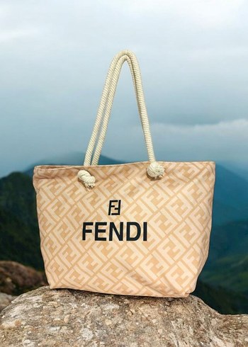 Prada Siyah Pamuklu Fermuarlı Plaj Çantası - Görsel 3