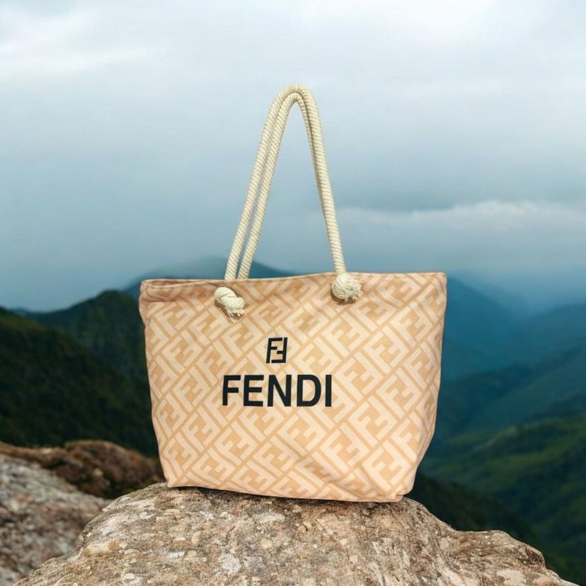 Prada Siyah Pamuklu Fermuarlı Plaj Çantası - Görsel 3