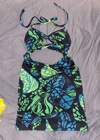 Kadın Çok Renkli Drapeli Monokini - Görsel 4