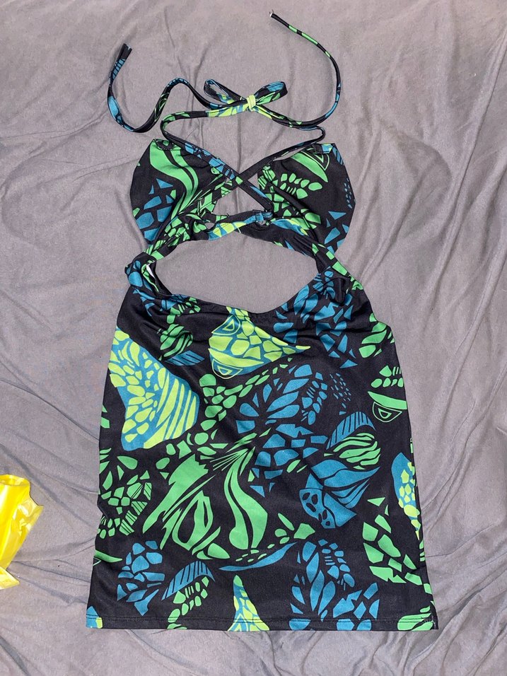 Kadın Çok Renkli Drapeli Monokini - Görsel 4