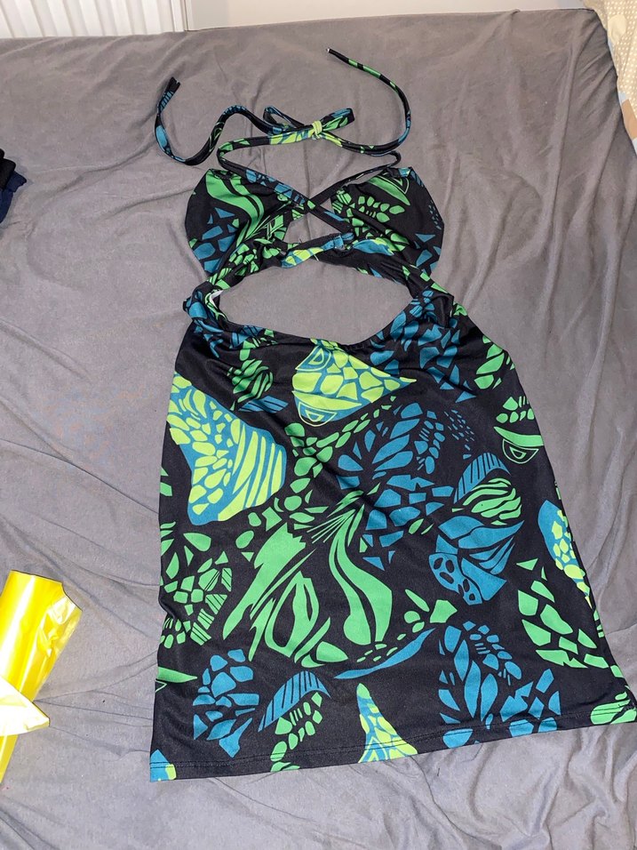 Kadın Çok Renkli Drapeli Monokini - Görsel 3