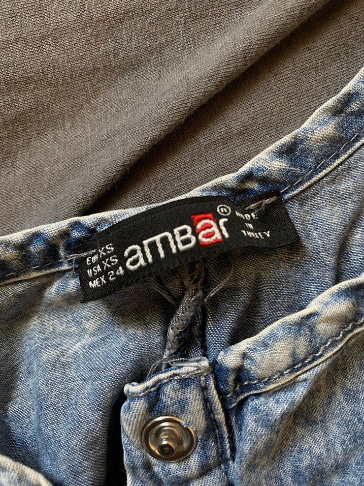 Kadın Kemerli Denim y2k Tulum - Görsel 2