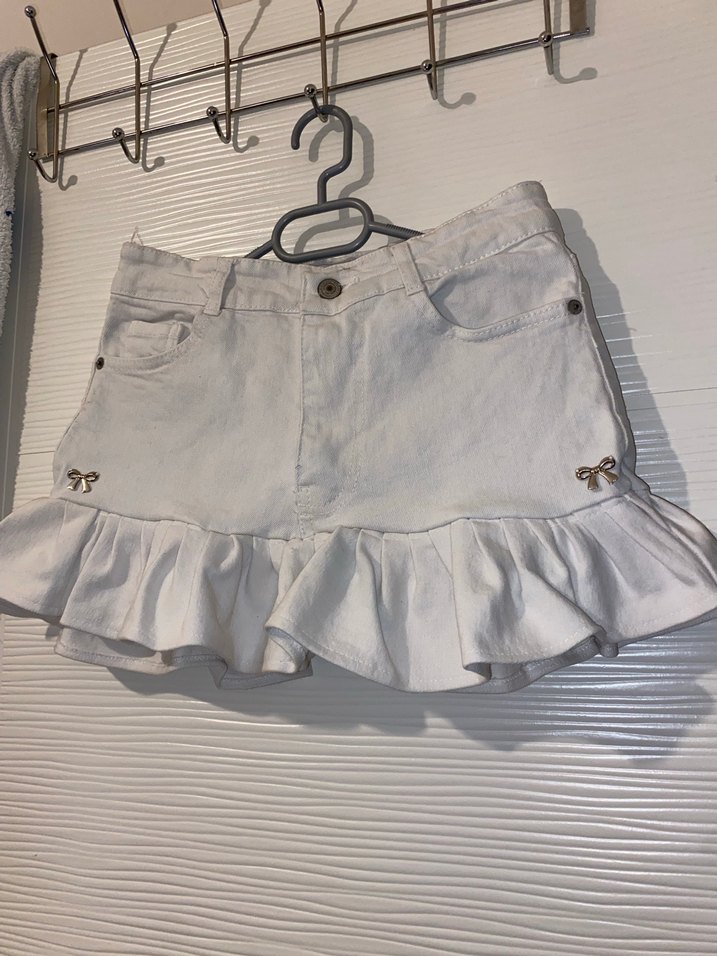 Lolita coquette fiyonk detaylı fırfırlı mini kot etek - Görsel 3