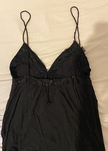 Dantelli Siyah V Yakalı Gotik Bluz ZARA - Görsel 3