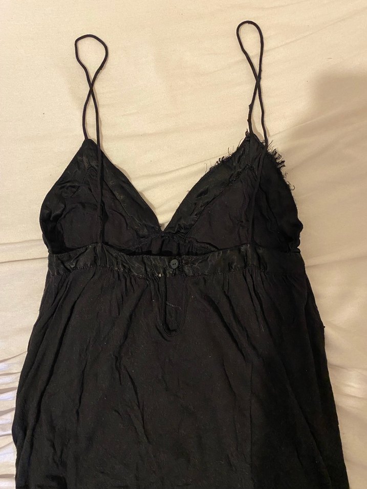 Dantelli Siyah V Yakalı Gotik Bluz ZARA - Görsel 3