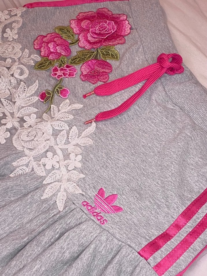 Adidas fairycore spor çiçekli lolita mini etek y2k coquette - Görsel 2