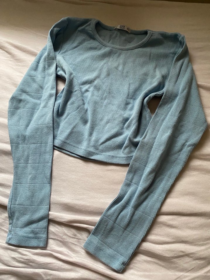 Zara Fitilli lolita crop bebe mavisi - Görsel 2