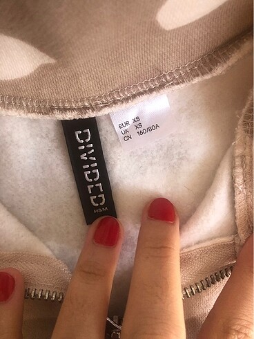 xs Beden HM sweatshirt kısa fermuarlı hiç giyilmedi