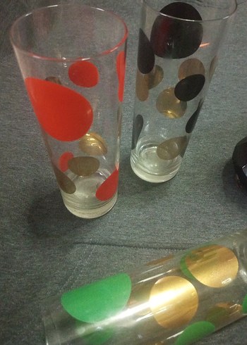 Renkli Puantiyeli Cam Bardaklar - Görsel 5