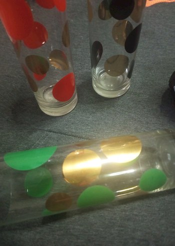 Renkli Puantiyeli Cam Bardaklar - Görsel 3