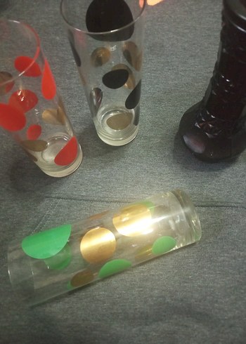 Renkli Puantiyeli Cam Bardaklar - Görsel 2