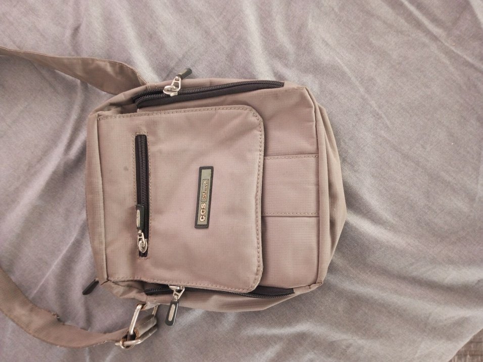 Bej Erkek Omuz Çantası Fermuarlı - Görsel 3