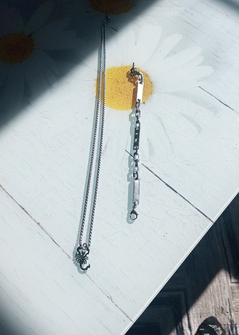 Gri Erkek Minimalist Zincir Kolye - Görsel 4