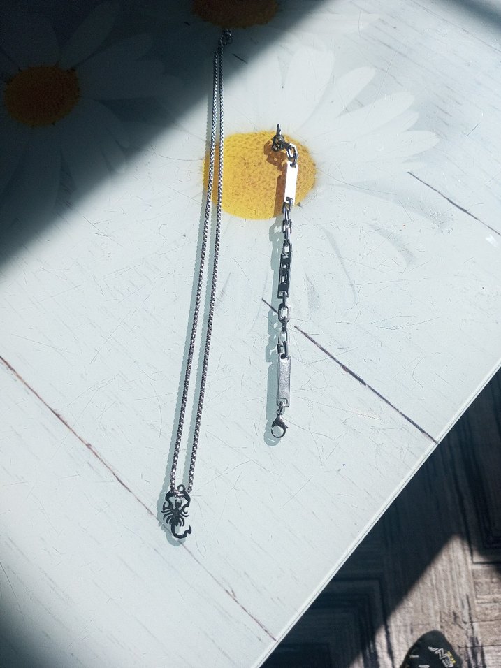 Gri Erkek Minimalist Zincir Kolye - Görsel 4