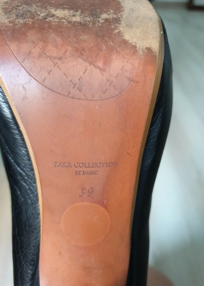 Deri  gercek . Az kulanilmis Zara ince topuklu ayakkabi - Görsel 4