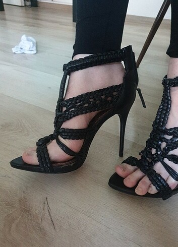 Zara topuklu acik ayakkabi  - Görsel 3