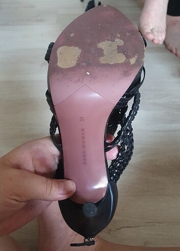 Zara topuklu acik ayakkabi  - Görsel 4