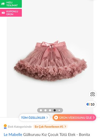 4 Yaş Beden pembe Renk Pudra tütü etek