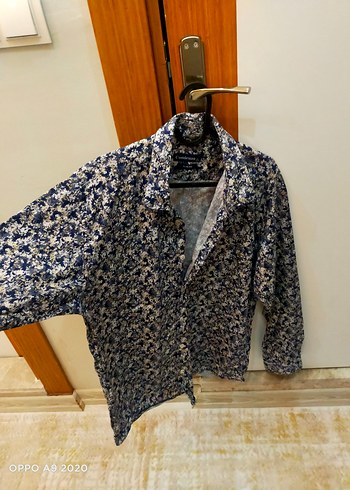 xl Beden çeşitli Renk Düğmeli Uzun Kollu Batik Desenli Erkek Gömlek