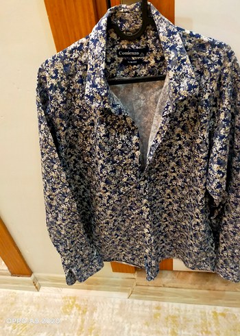 Düğmeli Uzun Kollu Batik Desenli Erkek Gömlek