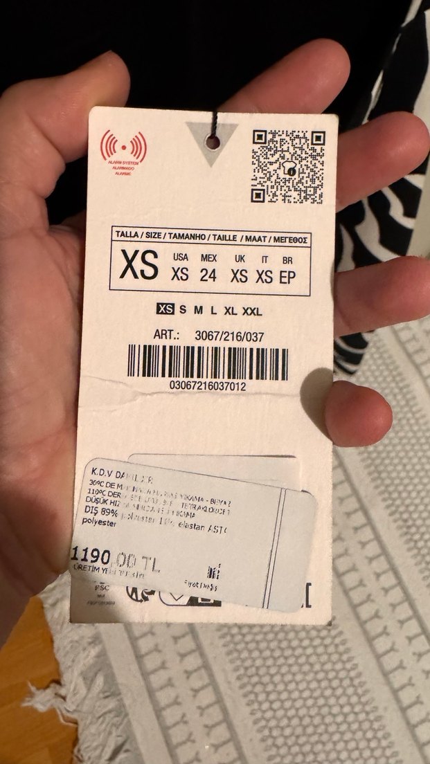 Siyah Beyaz Zebra Desenli Kolsuz Midi Elbise - Görsel 5