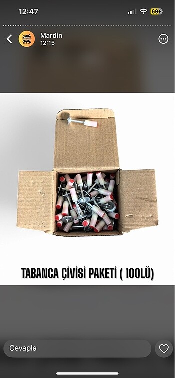 Barutlu çivi 100 adet