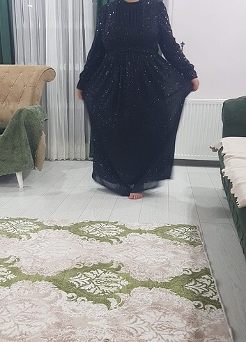 50 Beden siyah Renk Tesettür abiye 
