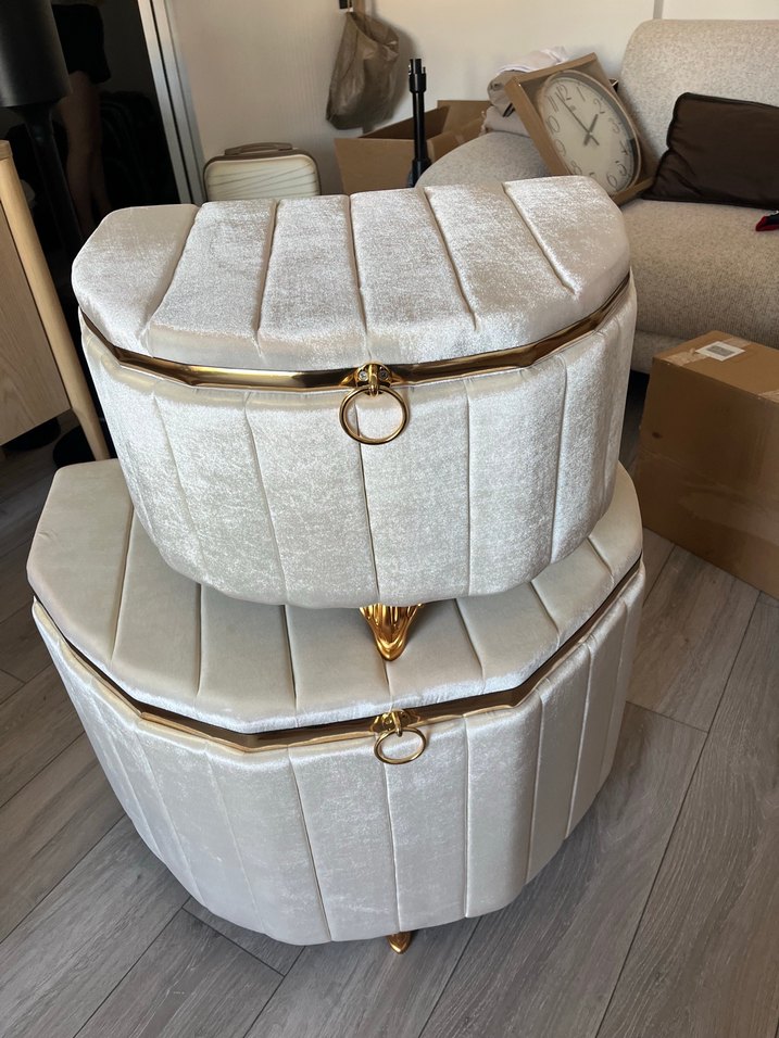 Beyaz Kadife Makyaj Organizer Seti - Görsel 2